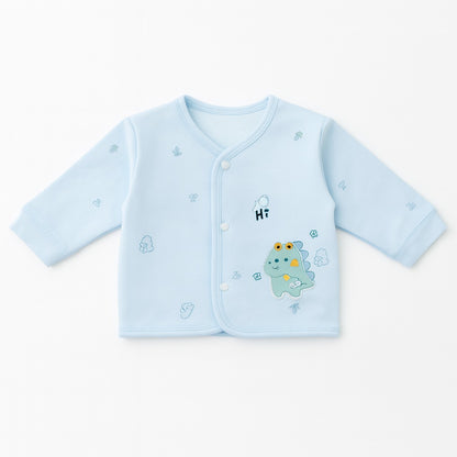 Full Sleeves Baby Top & Pajama Set - Blue Dino