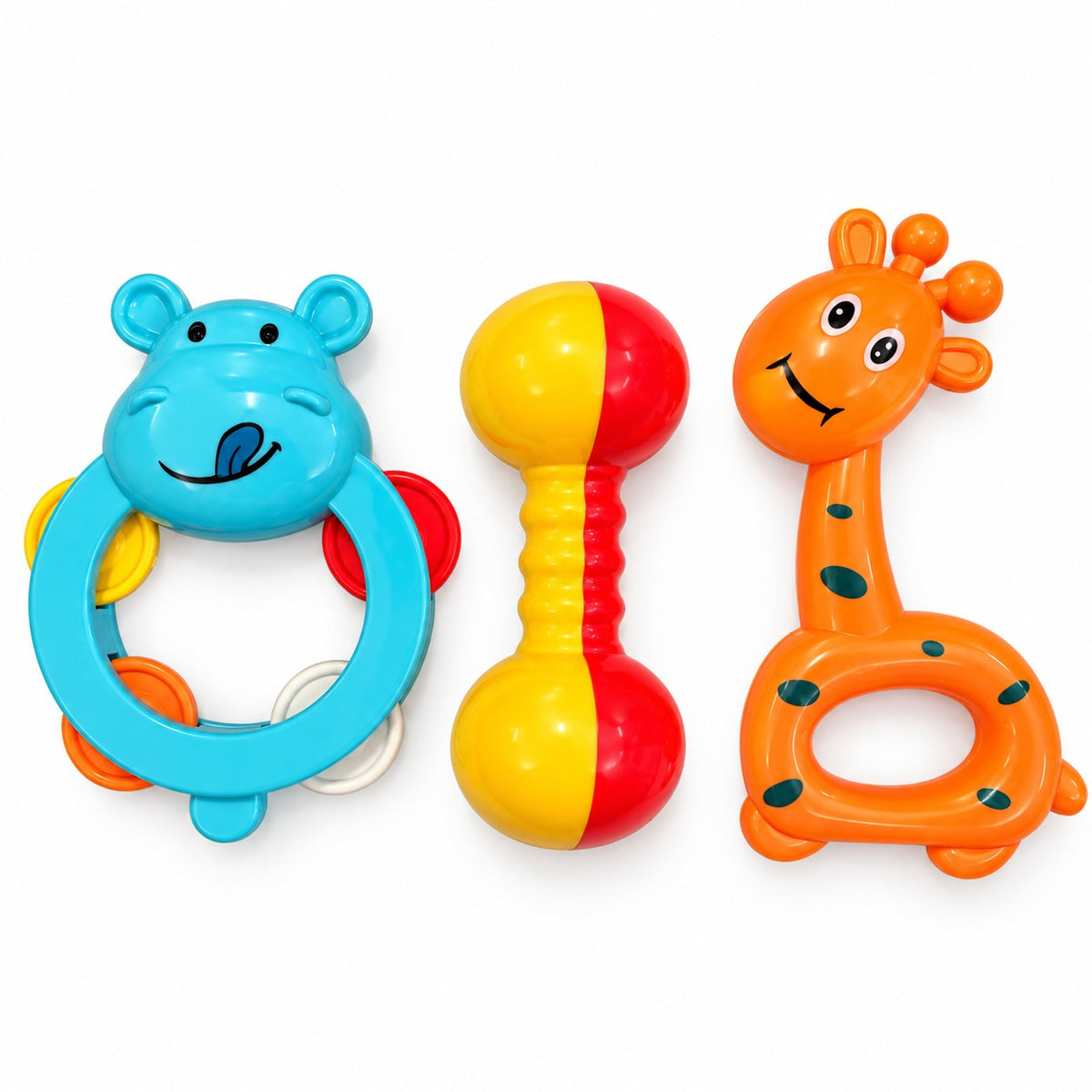 Baby Rattle Toy Set 3pc - Blue Hippo