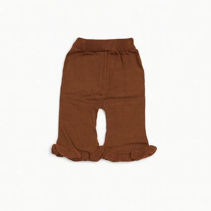 Knitted Muffler Top & Pant Co-ord Set - Caramel Floss