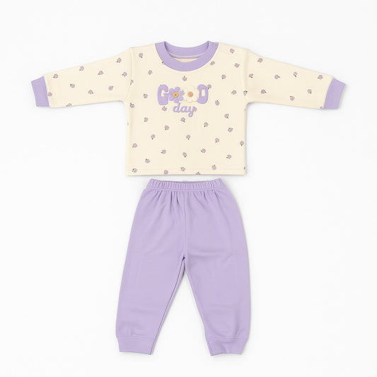 Full Sleeves Top & Jogger Co-ord Set - Lilac Blossom