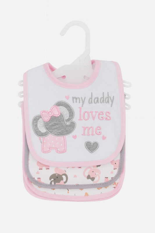 Cloth Feeding Bib Set of 3 - My Daddy Loves Me
