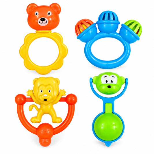 Baby Rattle Toy Set 4pc - Orange Teddy