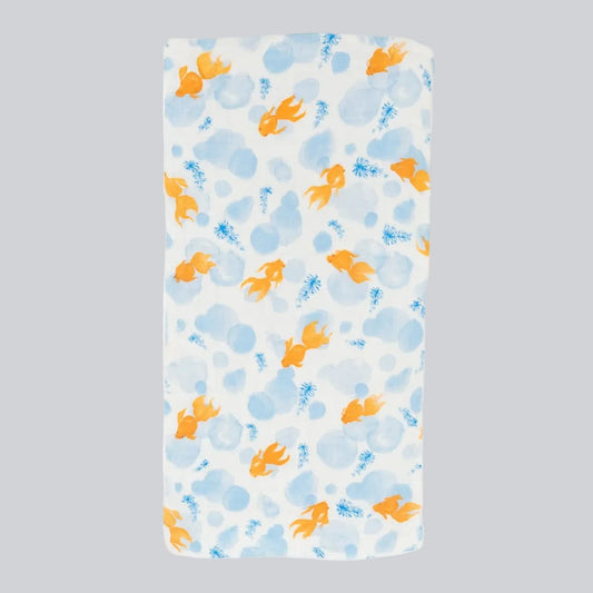 Organic Cotton Burp Cloth - Goldfish Bubbles