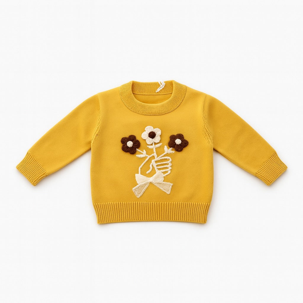 Embroidered Knit Co-ord Set - Sunny Blossom
