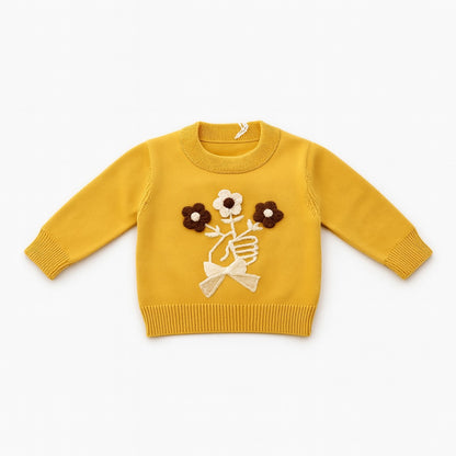 Embroidered Knit Co-ord Set - Sunny Blossom