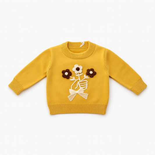 Embroidered Knit Co-ord Set - Sunny Blossom