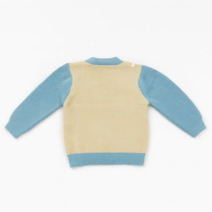 Knitted Baby Sweater - Aqua Mickey