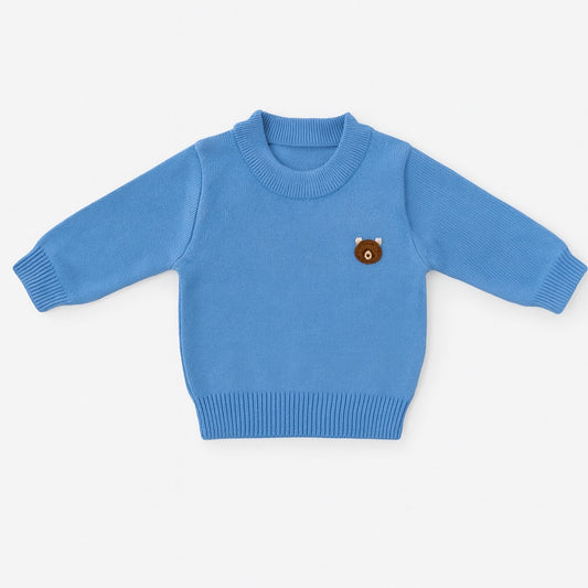 Knitted Baby Sweater - Snowy Teddy